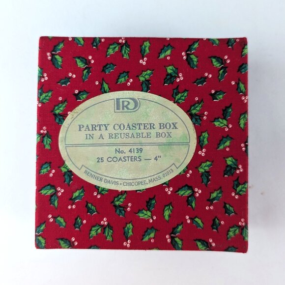 Vintage Renner Davis Christmas Party Coasters w/ Box - Picture 8 of 9